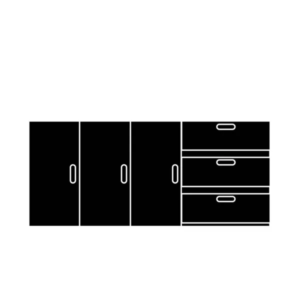 Cupboard Wardrobe Icon Illustration White — Stock Photo, Image