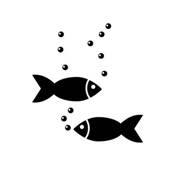 balık simgesi beyaz arka plan üzerinde izole ayarlayın