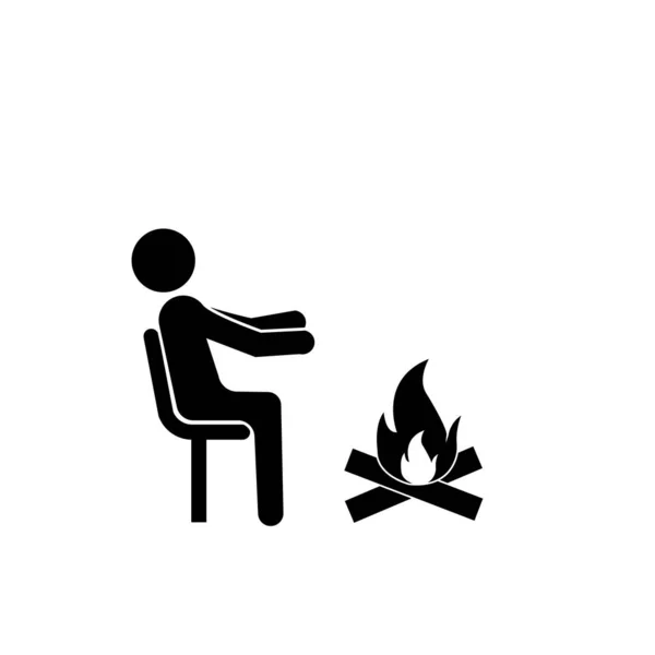 Bonfire Icon Element Pictogram Adventure Illustration — Stock Photo, Image