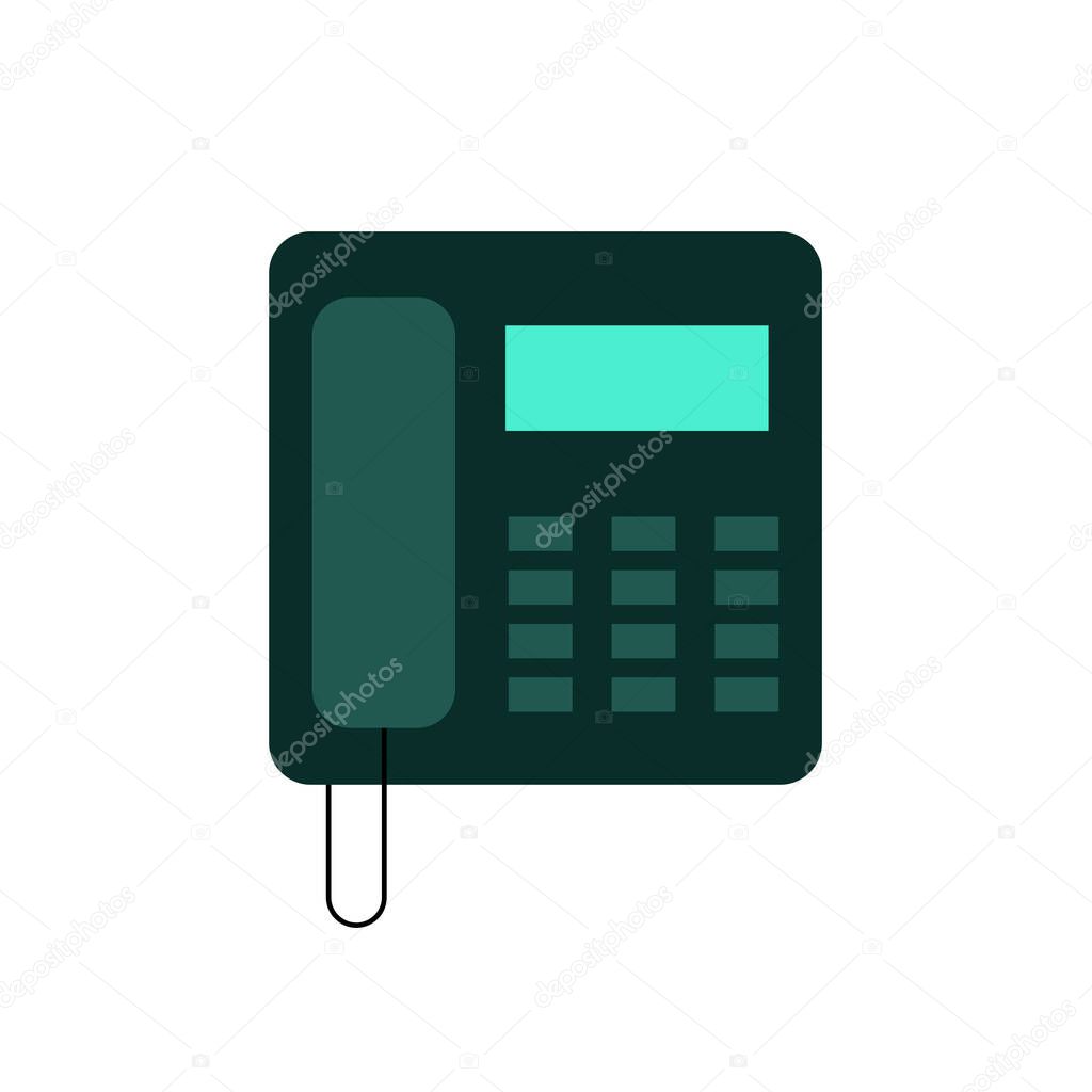 The design of the telephone stationery flat icon 