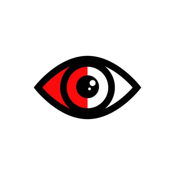 Ikona Czerwonego Oka Białym Tle — Zdjęcie stockowe