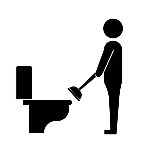 Bathroom Cleaning Icon Illustration White — Stock Photo, Image