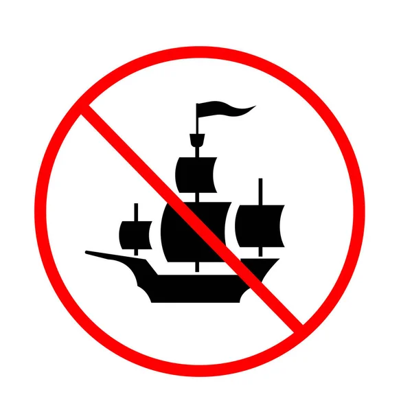 Brak Znaku Statku Zabronić Ilustracji Znaku Białym — Zdjęcie stockowe