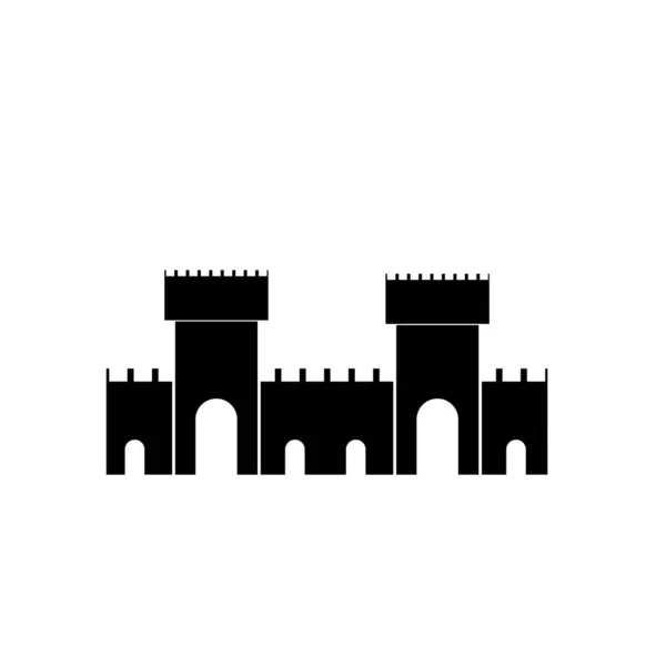 Ícone Logotipo Castelo Ilustração Preto Branco — Fotografia de Stock