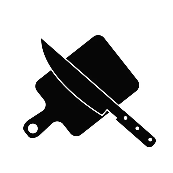 Das Schneidebrett Mit Messer Ikone Hackbrett Symbol — Stockfoto