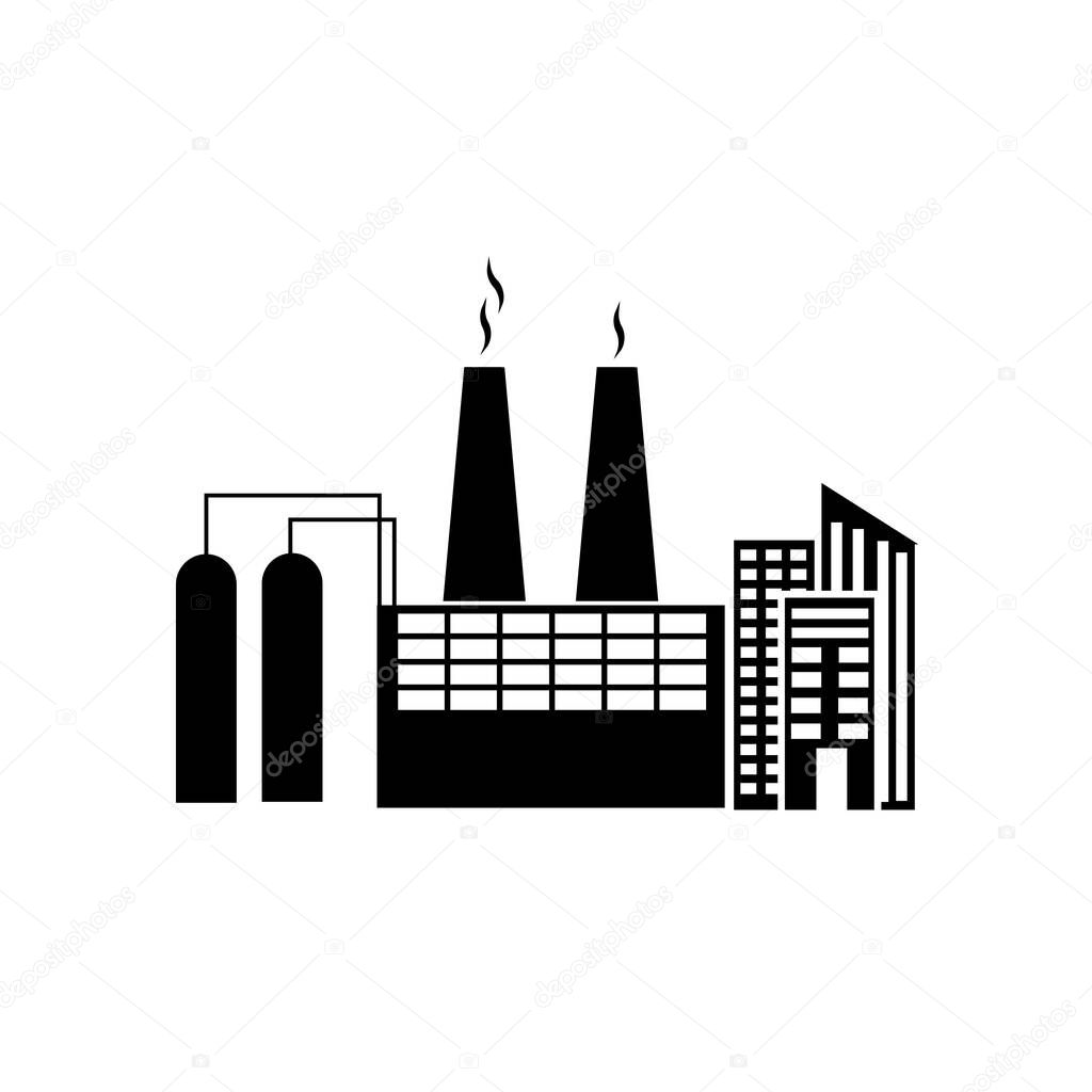 industrial factory building icon   illustration design template