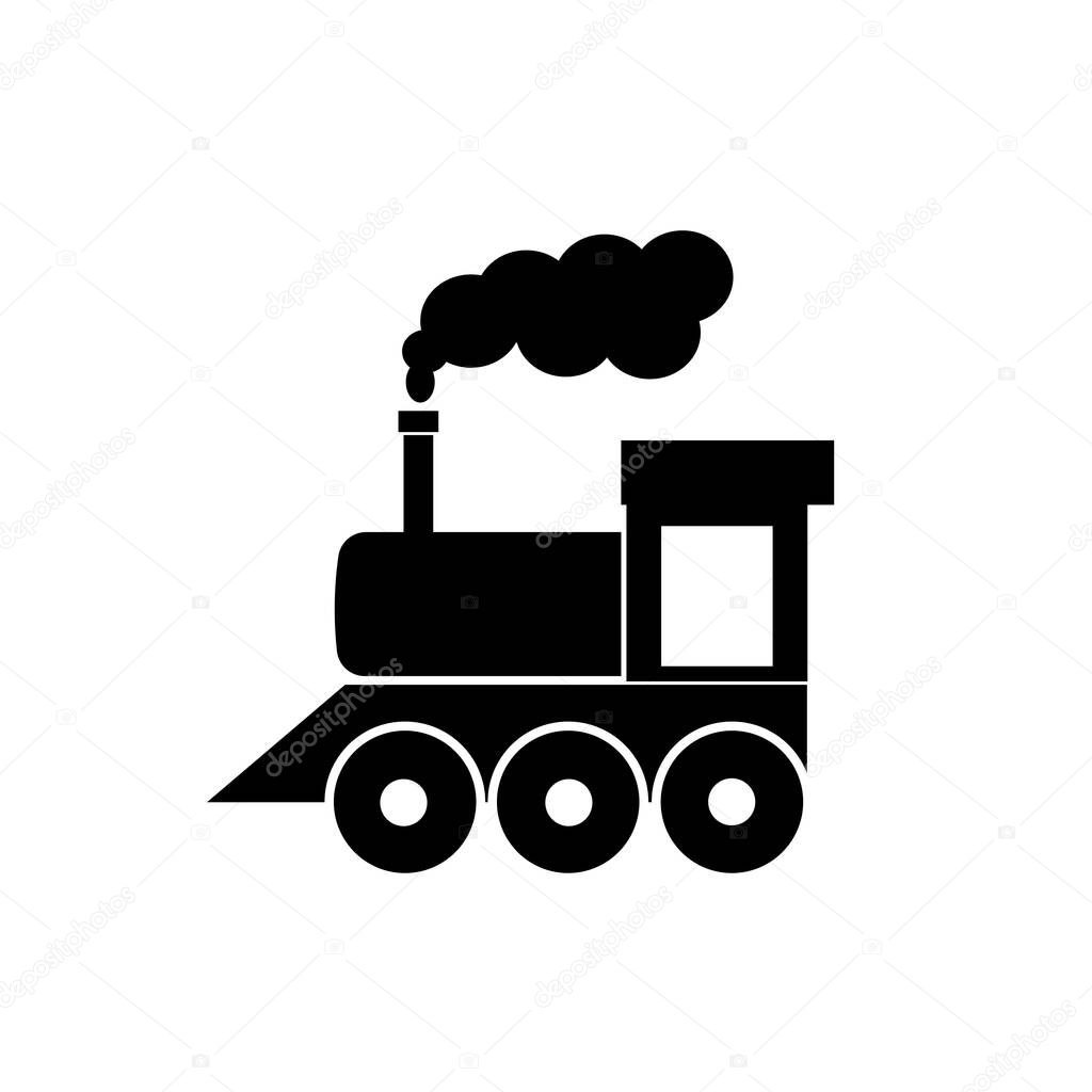 Vintage train sign.  icon on white background