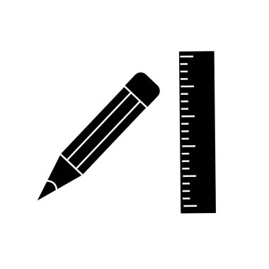 Beyaz üzerine kalem ve cetvel çizimi