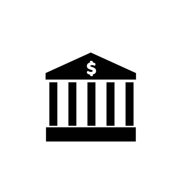 Bank Building Icon Illustration White — Stock Photo, Image