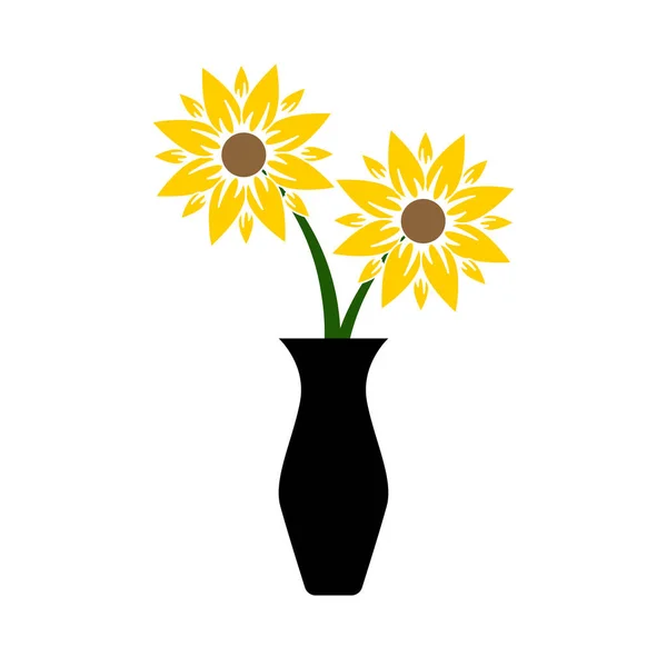 Spring Flat Icon Bloemenvaas Illustratie Wit — Stockfoto