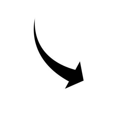 Arrow Simgesi gri arkaplanda izole edilmiş düz stil.