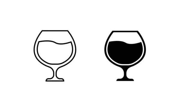 Wineglass Κρασί Εικονίδιο Απομονώνονται Λευκό Φόντο — Φωτογραφία Αρχείου