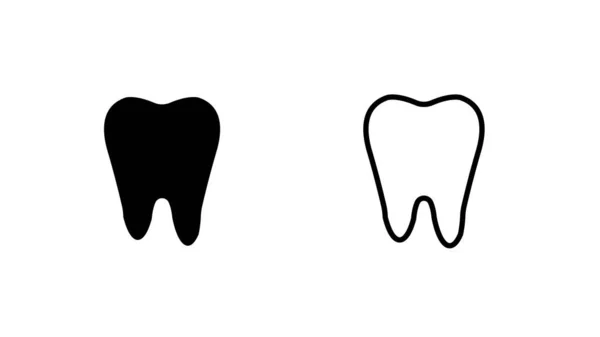 白い背景に平たいデザインの歯のアイコンのコレクション — ストック写真
