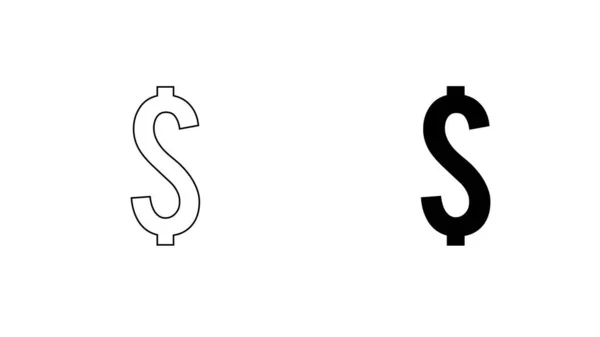 Dolar Işareti Siyah Para Birimi Sembolü Simgesi — Stok fotoğraf