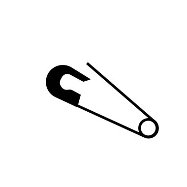 Giysi iğnesi simgesi. Mobil konsept ve web tasarımı için düz işaret