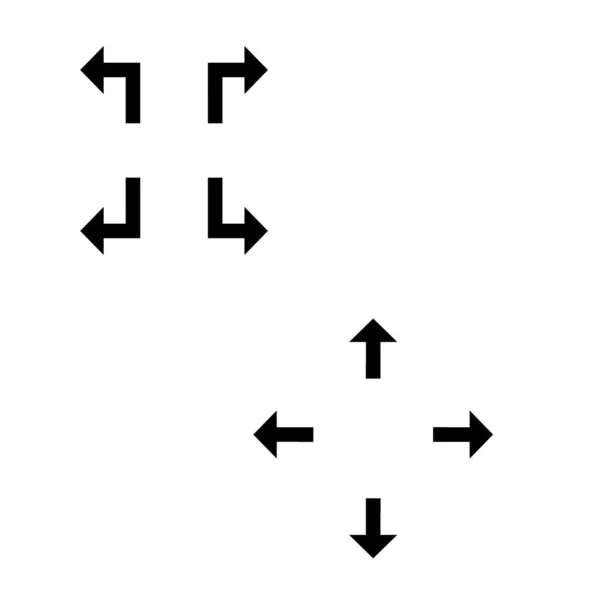 Strzałki Duży Czarny Zestaw Ikon Nowoczesne Proste Strzałki — Zdjęcie stockowe