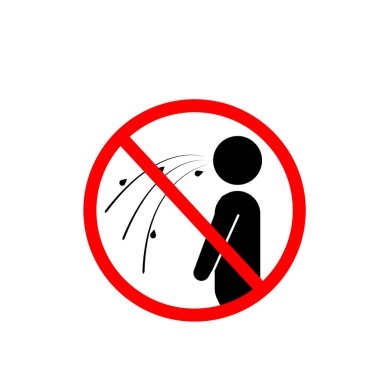 Tükürme işareti, logo, sembol, simge. Beyaz arkaplanda izole edilmiş şablon