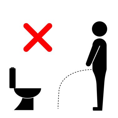 Beyaz arkaplanda web sitesine işeyen adam