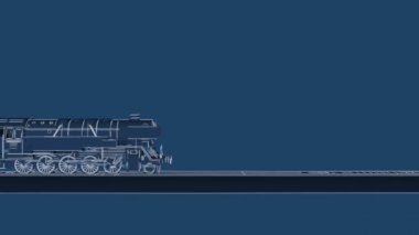 Buhar tren blueprint çizgi film animasyon
