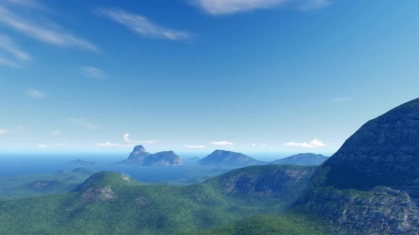 Waving Brazil Flag On Mountains Background 4k Animation - 