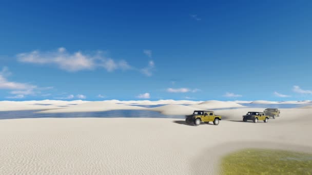 ブラジルの砂漠でオフロード車に乗る — ストック動画