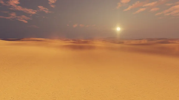 Pusté pouštní pozemky při západu slunce — Stock fotografie
