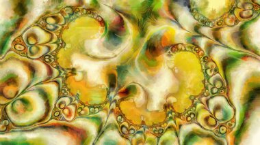Soyut suluboya ya da akrilik resim arka planında canlı, anlamlı kıvrımlı kıvrımlar var. Modern dijital sanat benim fraktal çizimimden yapıldı..