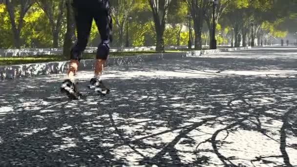 Молода жінка біжить в парку — стокове відео