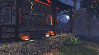 Halloween pumpkins kasvetli ev 6 verandada