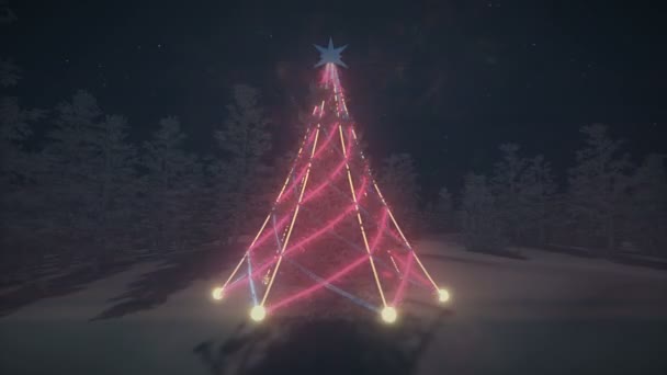 Guirnaldas intermitentes en un árbol de Navidad Loop-able — Vídeo de stock