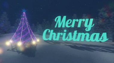 Mutlu Noeller ve ışıklı Noel ağacı Loop-able