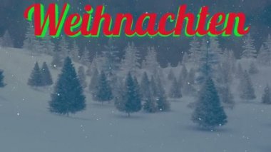 Karlı bir gece ormanında Hareketli Weihnachten metin