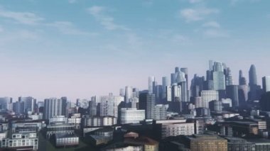 Gündüz panoramasında soyut şehir manzarası