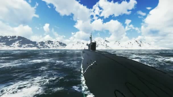 Rosyjski balistycznym okrętem podwodnym Borei. Szczelnie-do góry — Wideo stockowe