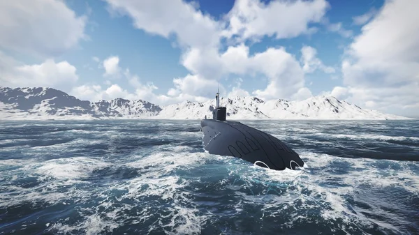 Российская атомная подводная лодка вид спереди 1 — стоковое фото