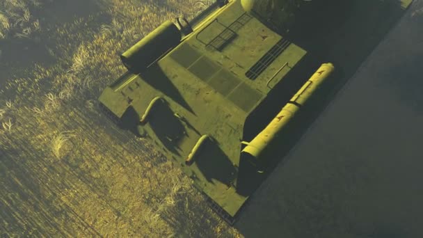 Ruský Tank T 34 horní pohled — Stock video