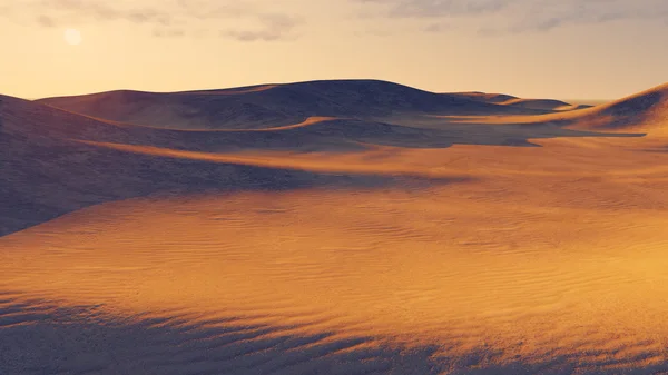 Grand désert sablonneux au crépuscule — Photo
