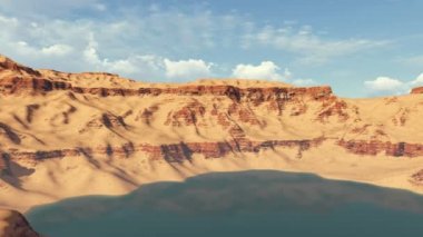 Canyon lake kırmızı kayaların arasında. Gündüz