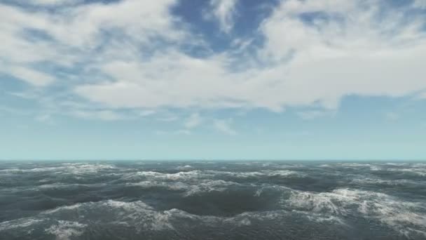 Dynamiczne chmury nad powierzchnią oceanu. Upływ czasu — Wideo stockowe