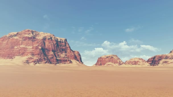 Red rocks among barren land panoramic view — Stock Video