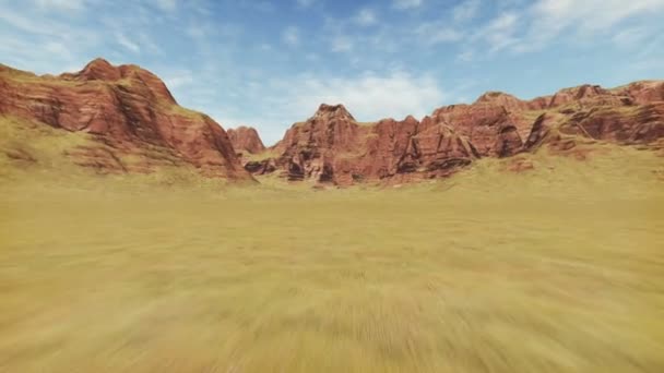 Movement through rocky canyon — Stock Video