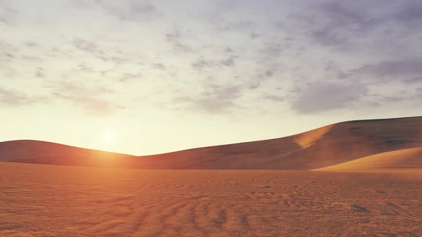 Вид на закат пустыни с низким углом — стоковое фото