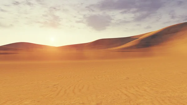 Sonnenuntergang oder Sonnenaufgang in der Wüste — Stockfoto
