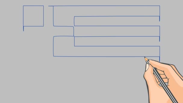 Bandeira desenhada à mão de Grécia animação — Vídeo de Stock
