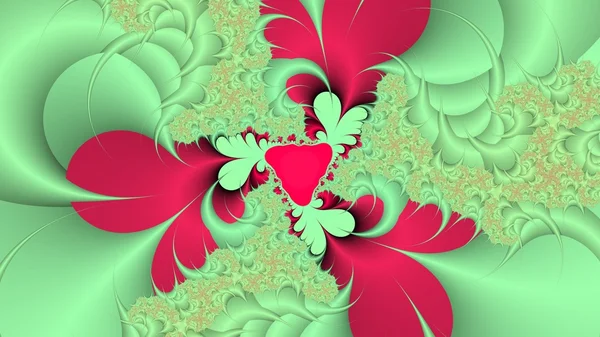 Fundo fractal verde e vermelho — Fotografia de Stock