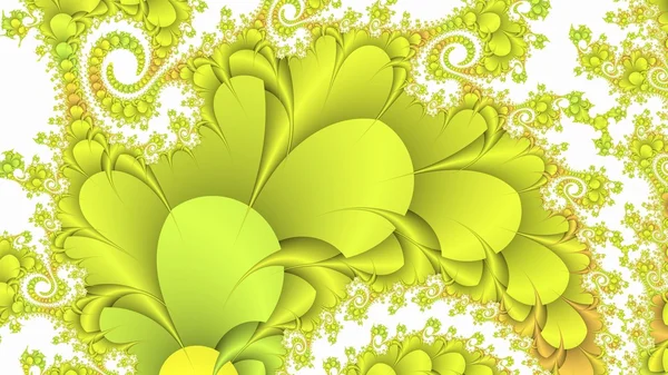 Limão amarelo e branco fundo fractal — Fotografia de Stock