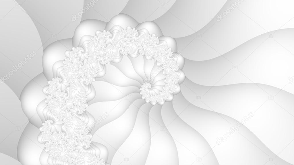 White fractal spiral background