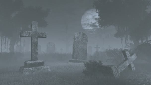 Cimetière effrayant sous la pleine lune. Délai imparti 