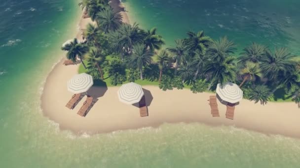 Plage sur une île tropicale en forme de coeur