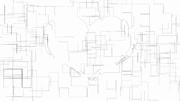 大纲的心符号单色动画 — 图库视频影像
